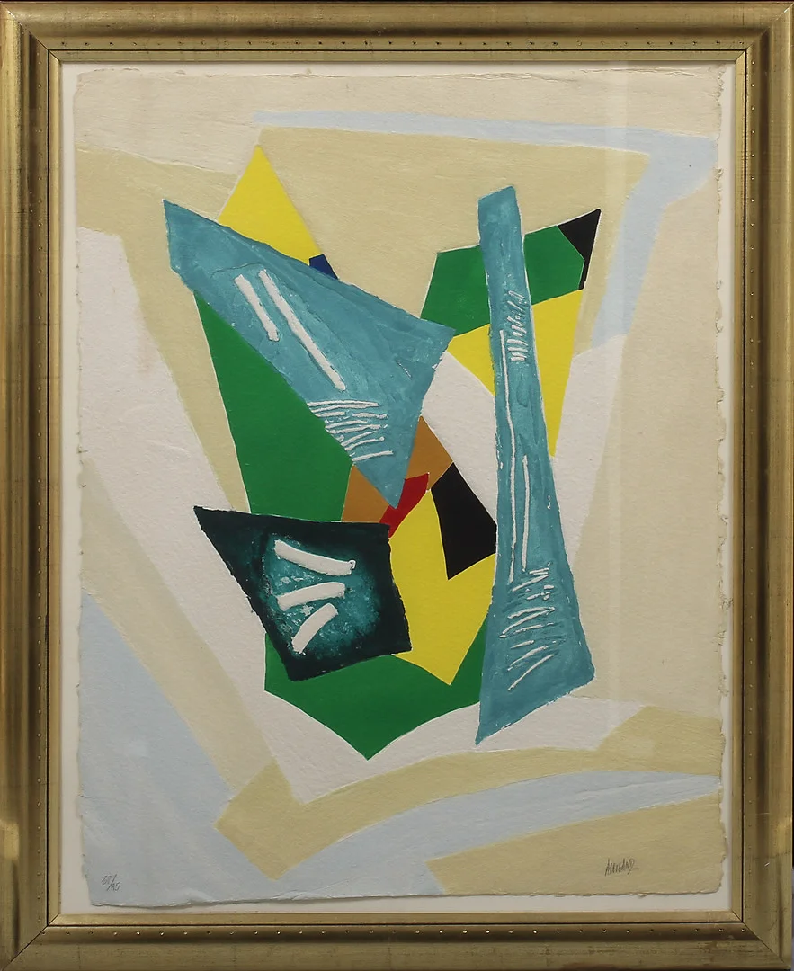 BERNARD ALLIGAND. Komposition, carborundumetsning, signerad och numrerad 38/95. — Engravings & Prints — Göteborgs Auktionsverk