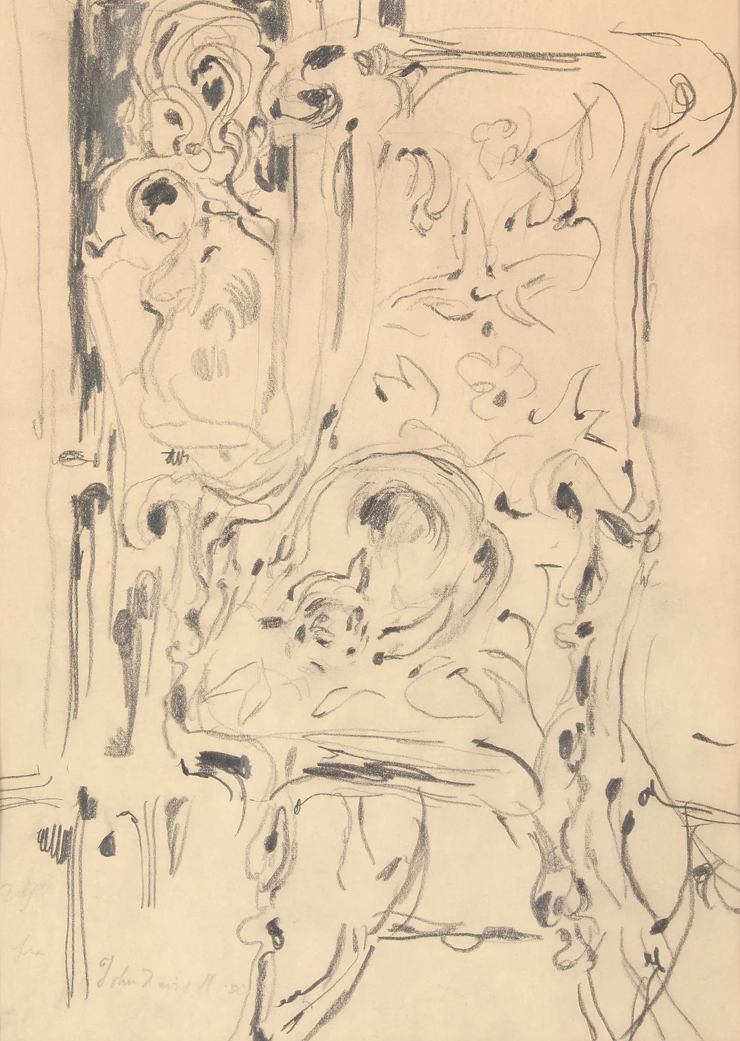 Nielsen, John David — Katt på stol, 1980 — Kunst/Øvrig billedkunst — Blomqvist