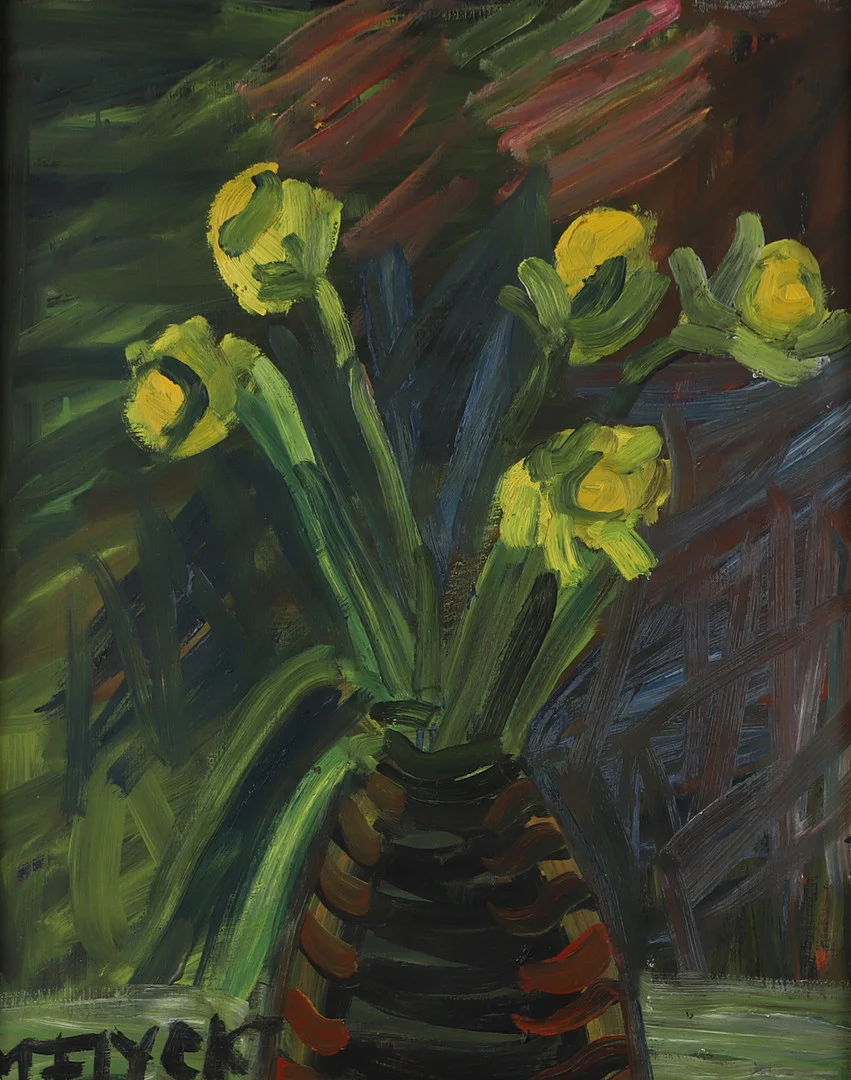 MANFRED FLYCKT. Blomsterstilleben, olja på pannå, signerad M. Flyckt. — Paintings — Helsingborgs Auktionskammare