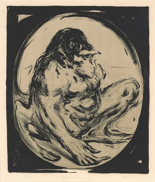 Ransve, Bjørn — "Ape med hånd i oval" 1982