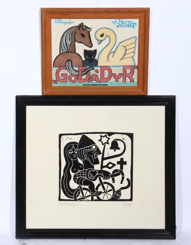 Henry Heerup. 'GoDådyr' and 'The Journey of Life'. Two lithographs. (2)