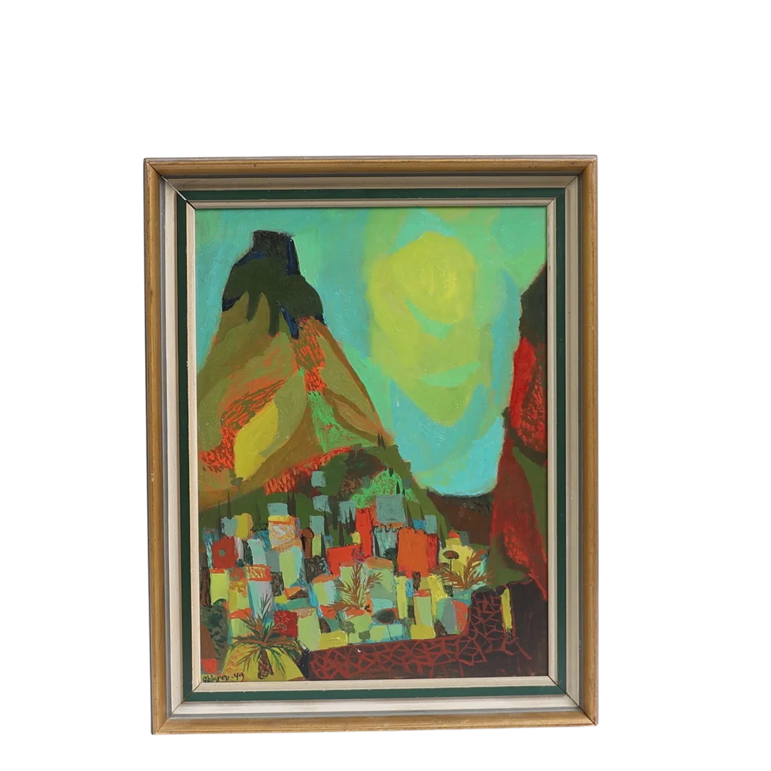 SVEN AHLGREN. Sydländskt landskap, olja på pannå, signerad och daterad -49. — Paintings — Gomér & Andersson Nyköping