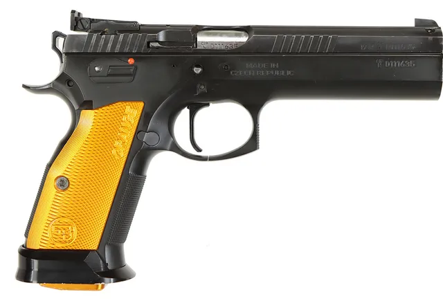 PISTOL, fabrikat CZ, modell 75 Tactical Sport Orange, kaliber 9x19, tillv.nr D111635, se-nr SE3198573.