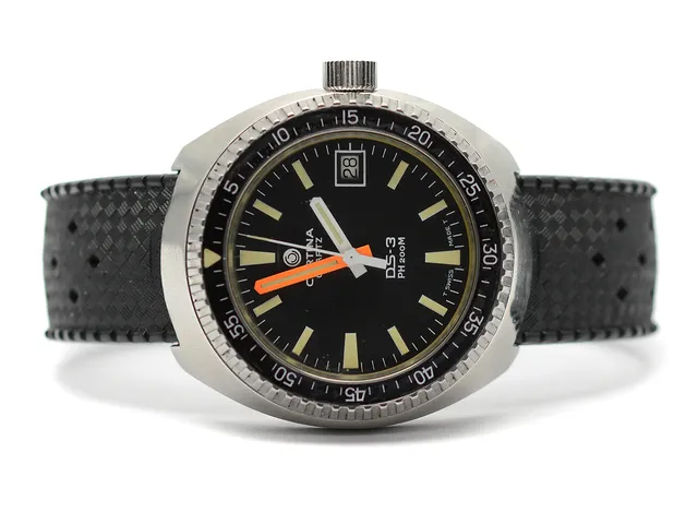 Herrur, Certina DS-3, PH 200M, 750 1402 41 quartz datum safirglas stål med gummiarmband i box och ytterbox med manual