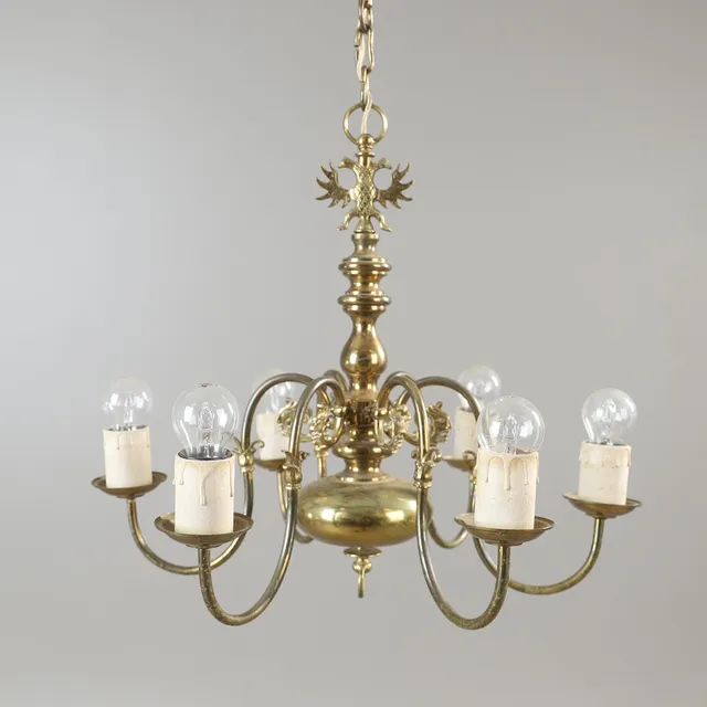 TAKLAMPA, malm/mässing, 1900-talets första hälft.