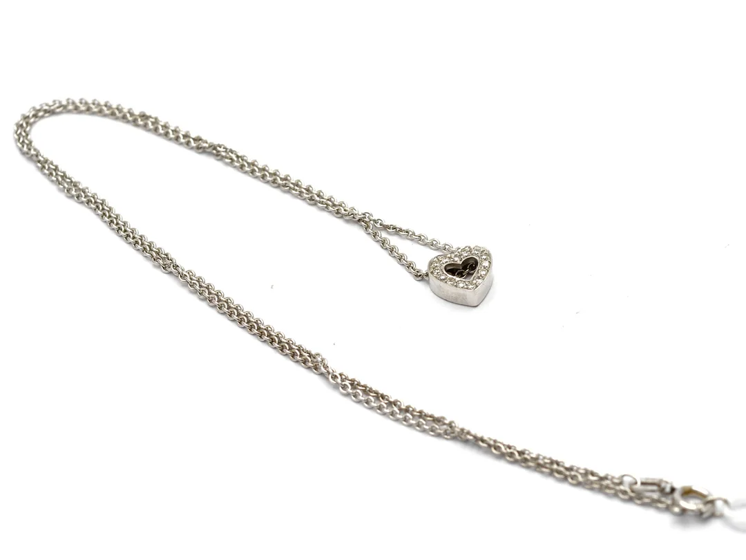 Halssmycke vitguld 18K 4,8g 42,5cm med diamanter 14xca.0,01ct — Smycken/Halskedja — Kaplans