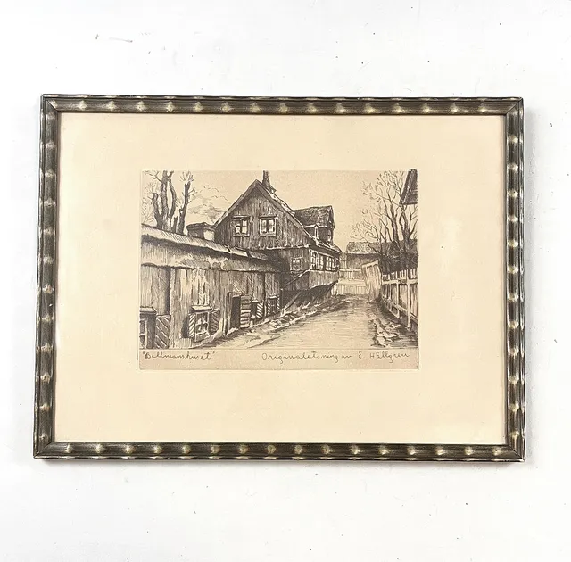 ERNST HÄLLGREN (1889 -1944), etsning, "Bellmanshuset", signerad E. Hällgren.
