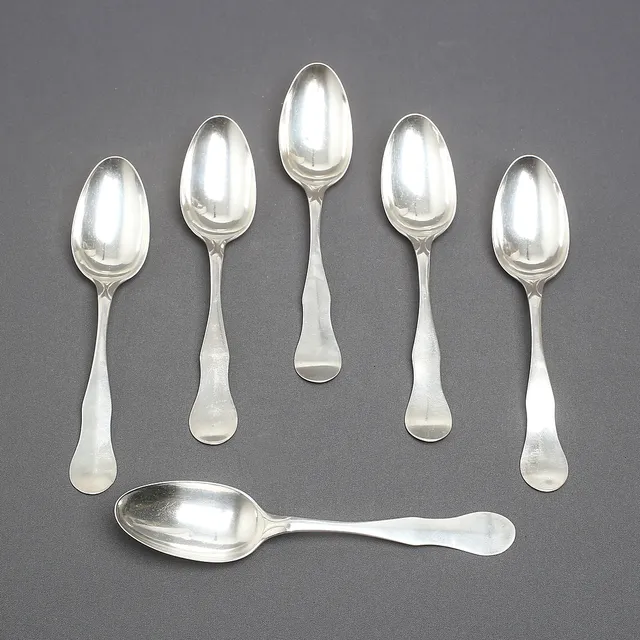 MATSKEDAR, 6 st, silver, Nils Tornberg, Linköping, 1797.