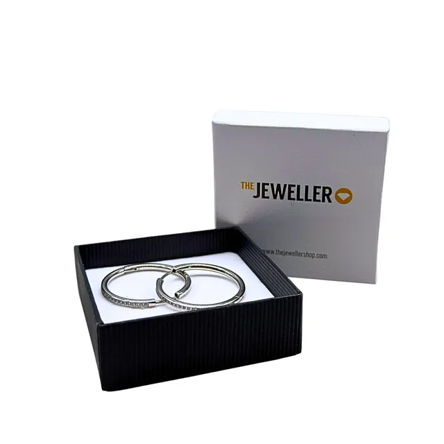 THE JEWELLER - CREOLEN PAAR MIT ZIERSTEINEN BESETZT.