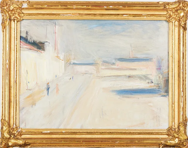 ARNE CASSEL. TILLSKRIVEN. Uppsalamotiv, olja på duk.