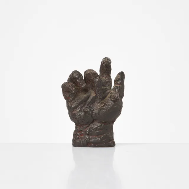 ASMUND ARLE. Hand, patinerad brons, Herman Bergman, signerad.