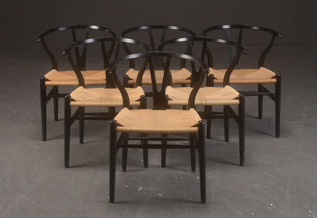Hans J. Wegner. Six chairs, model Y-chair (6)