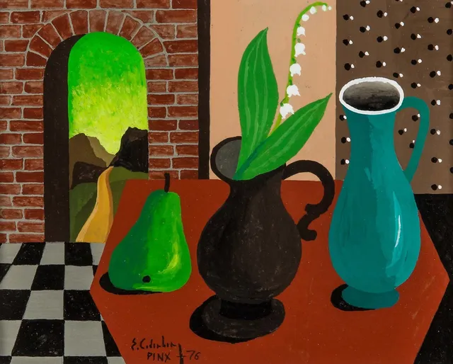 ERIC CEDERBERG. Liljekonvalj, tempera, signerad E. Cederberg.