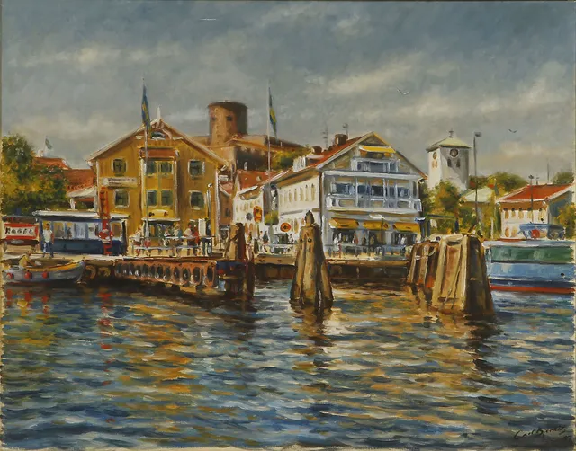 CARL BJERKÅS. "Marstrand", olja på duk, signerad och daterad 97.