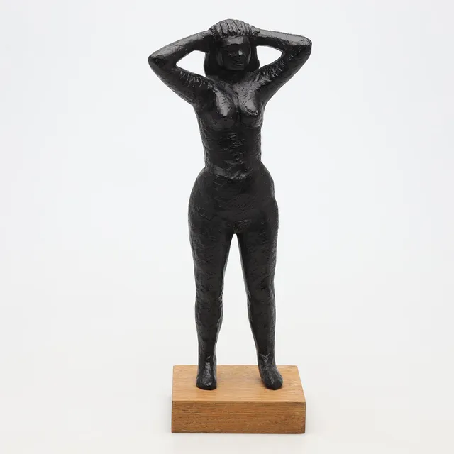 ERIC ELFWÉN. SKULPTUR, metall, kvinna.