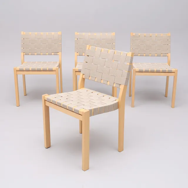 ALVAR AALTO. STOLAR, FYRA STYCKEN, MODELL "611", ARTEK.