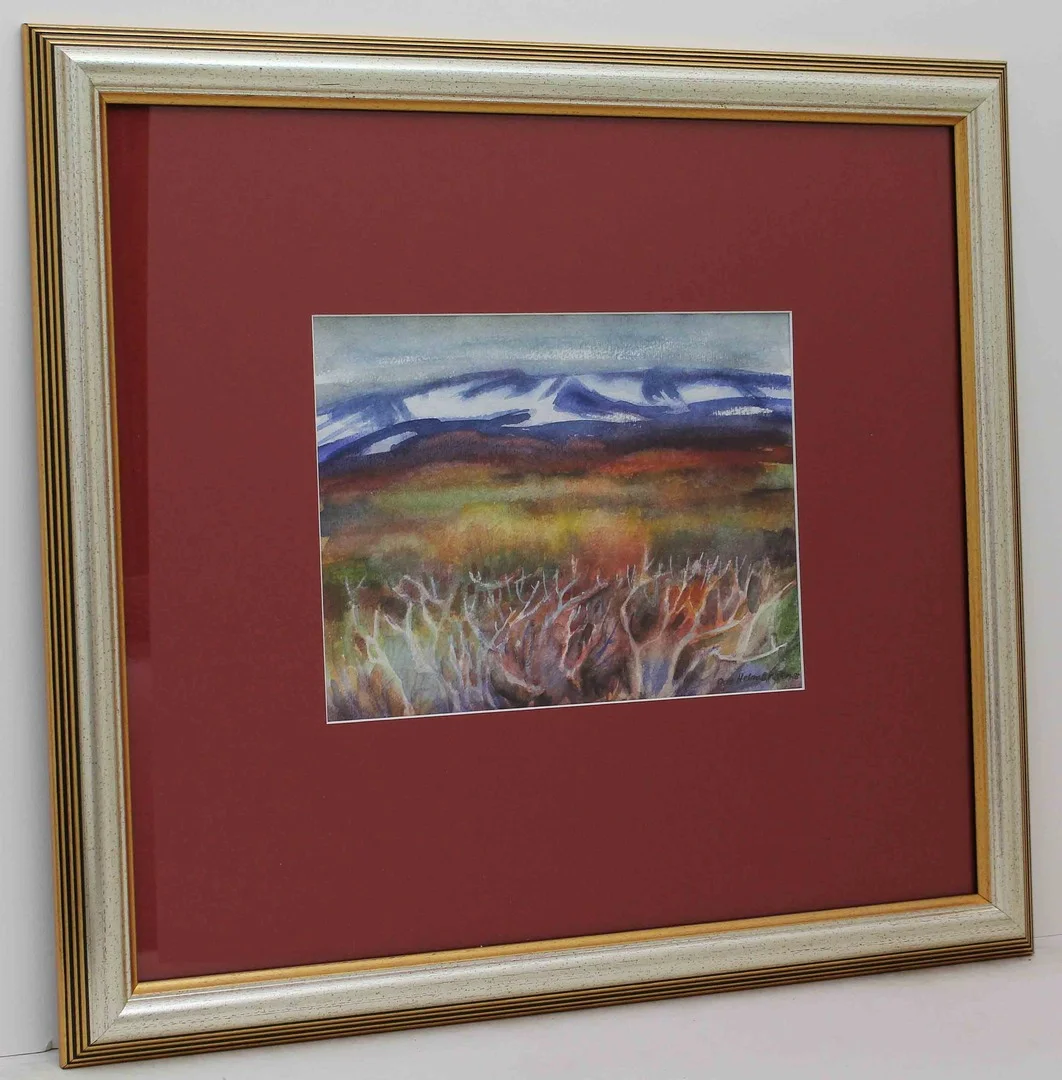 ODD HELMERSEN. "Lönsdalen, Norge". Akvarell. Signerad och dat -93. — Paintings — Garpenhus Auktioner