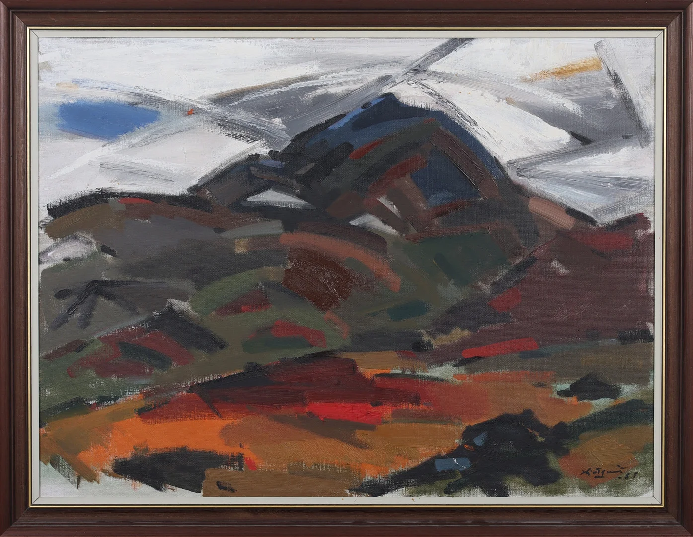 IVAR HJERTQVIST. Bergslandskap, olja på duk, signerad och daterad -55. — Paintings — Stadsauktion Sundsvall