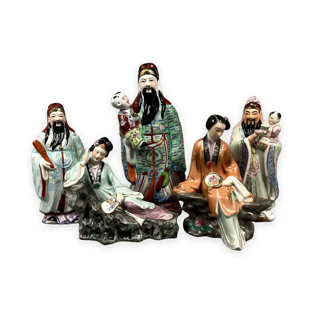 FIGURINER, 5 st porslin, Kina, 1900-tal.