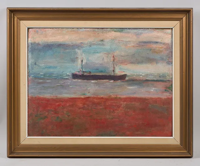 RAFAEL WARDI (1928-2021). "Enskär", a tergo signerad, olja på pannå.