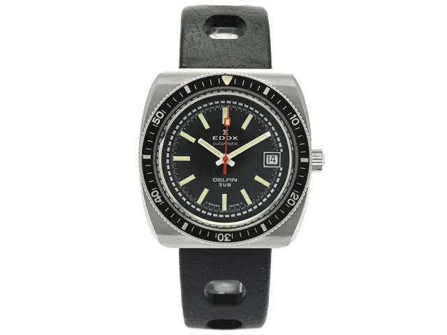 EDOX, Delfin SUB, Cal 2783, Boett nr. 200598, herrur, 40,5 mm, stål, automatisk, plexiglas, datum, gummiband (Tropic), ca 1972.