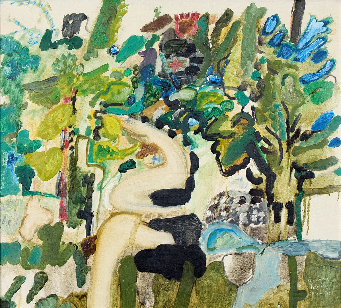 ANDERS FOGELIN. "Landskap med väg". — Paintings — Uppsala Auktionskammare