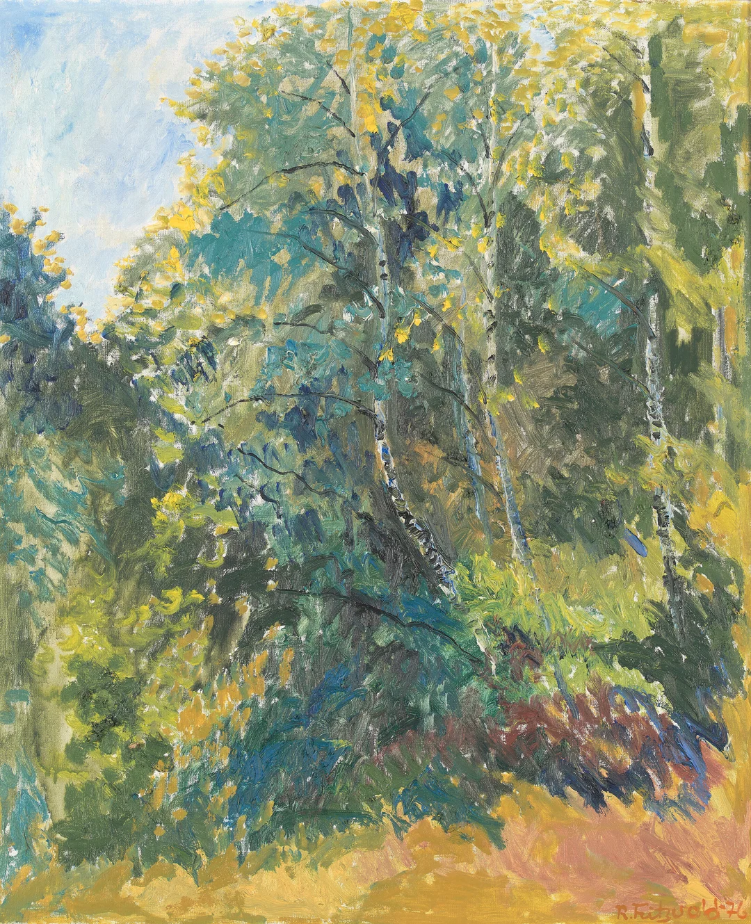 Fritzvold, Reidar — "Bjerkeskog" 1976 — Kunst/Maleri — Blomqvist