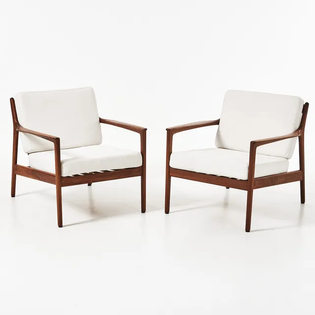 FOLKE OHLSON. Fåtöljer, 1 par, DUX, 1960-tal, teak.