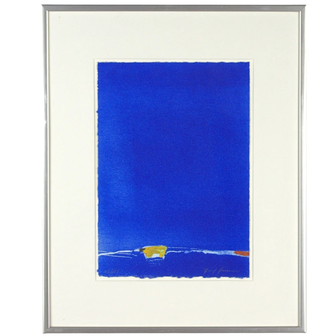 BERTIL HANSSON. Handkolorerad kopparetsning 86/113, horisont mot blå bakgrund, signerad. — Engravings & Prints — Höganäs Auktionsverk