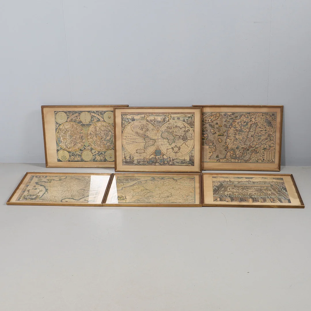 SIX 20TH CENTURY MAPS AFTER THE 16TH CENTURY ORIGINALS. — Maps — Lawrences Auctioneers