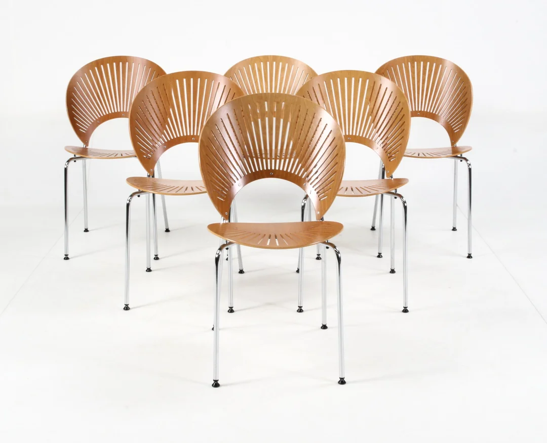 Nanna Ditzel for Fredericia Furniture. Set of six 'Trinidad' chairs, model 3298 (6) — Furniture/Chairs — Lauritz