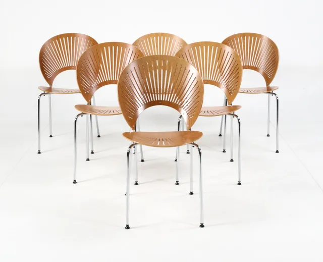 Nanna Ditzel for Fredericia Furniture. Set of six 'Trinidad' chairs, model 3298 (6)
