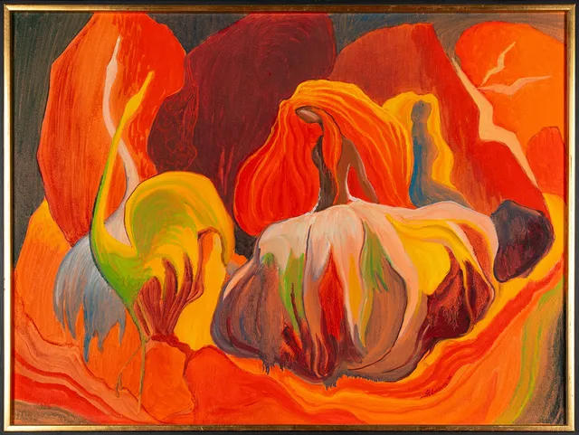 IVAR RÖNNBERG. Olja på pannå, "Höstsaga", Signerad, 1974.