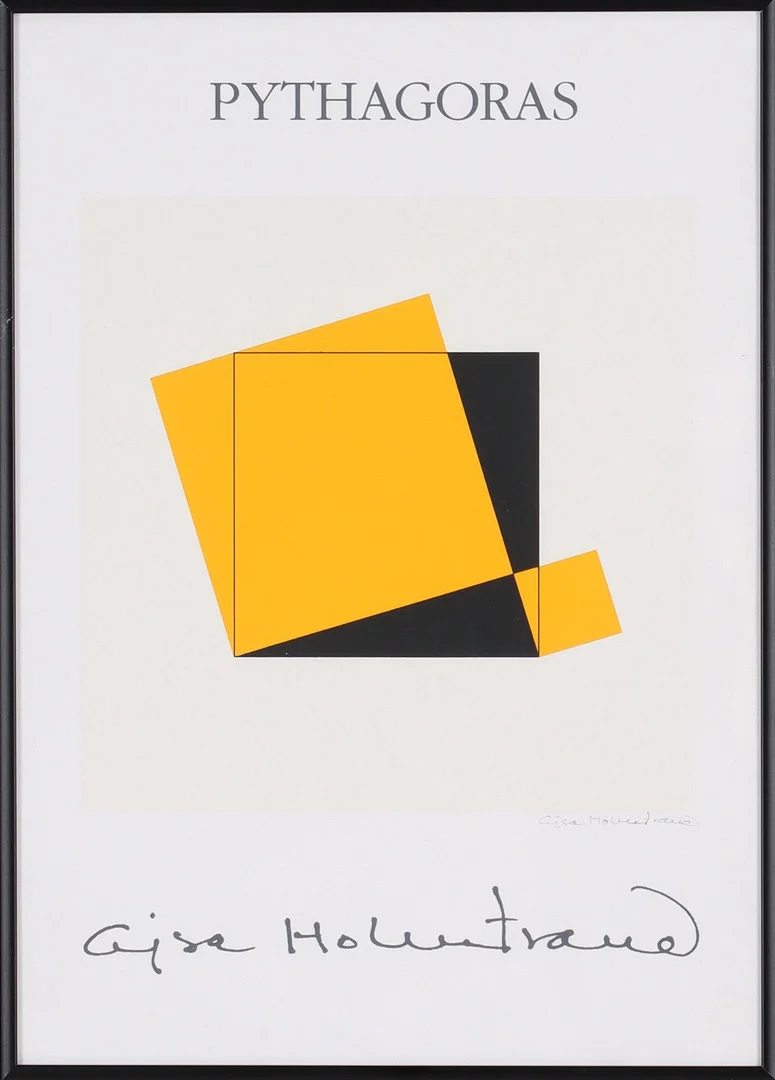CAJSA HOLMSTRAND. "Pythagoras", seriegrafi, signerad. — Engravings & Prints — Stadsauktion Sundsvall