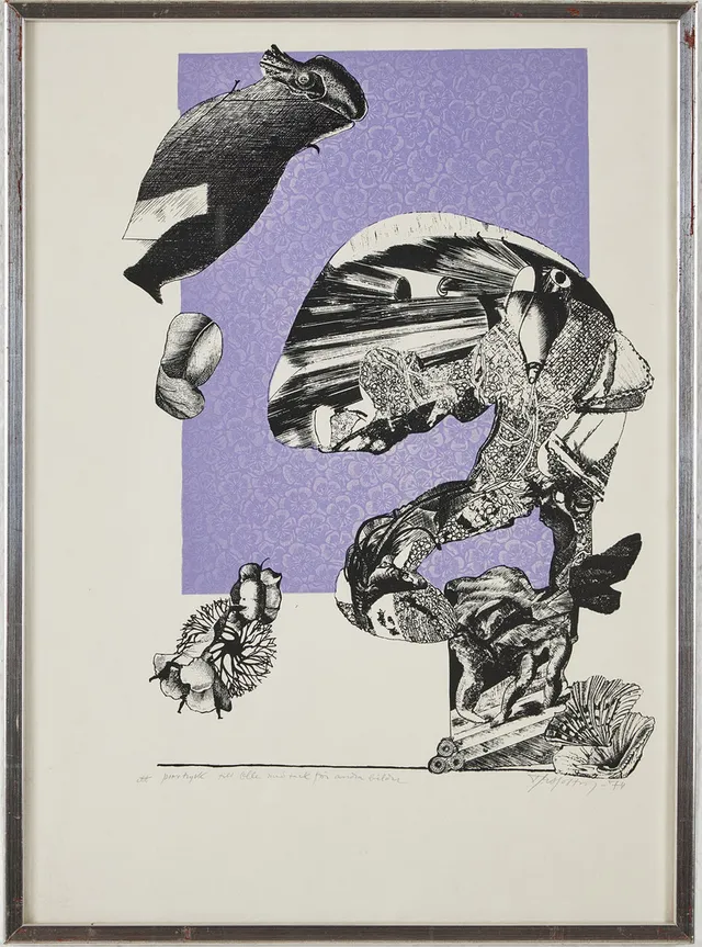 RAGNAR VON HOLTEN. Abstrakt komposition, färglitografi, signerad, provtryck.