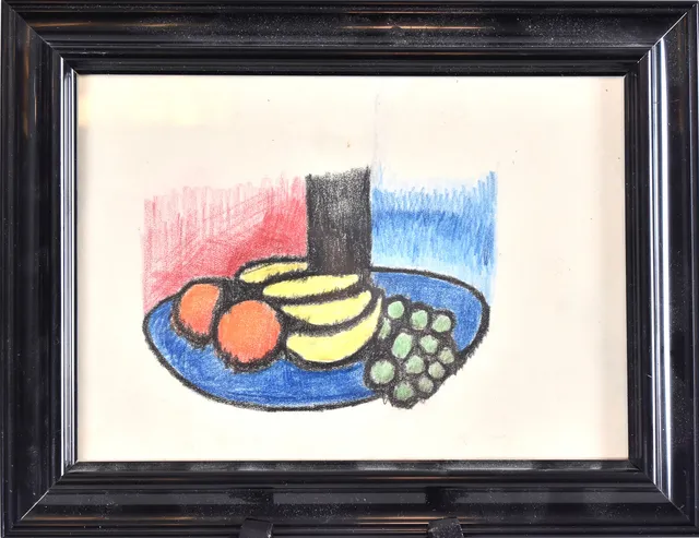 OTTO G CARLSUND. pastell på papper, stilleben.