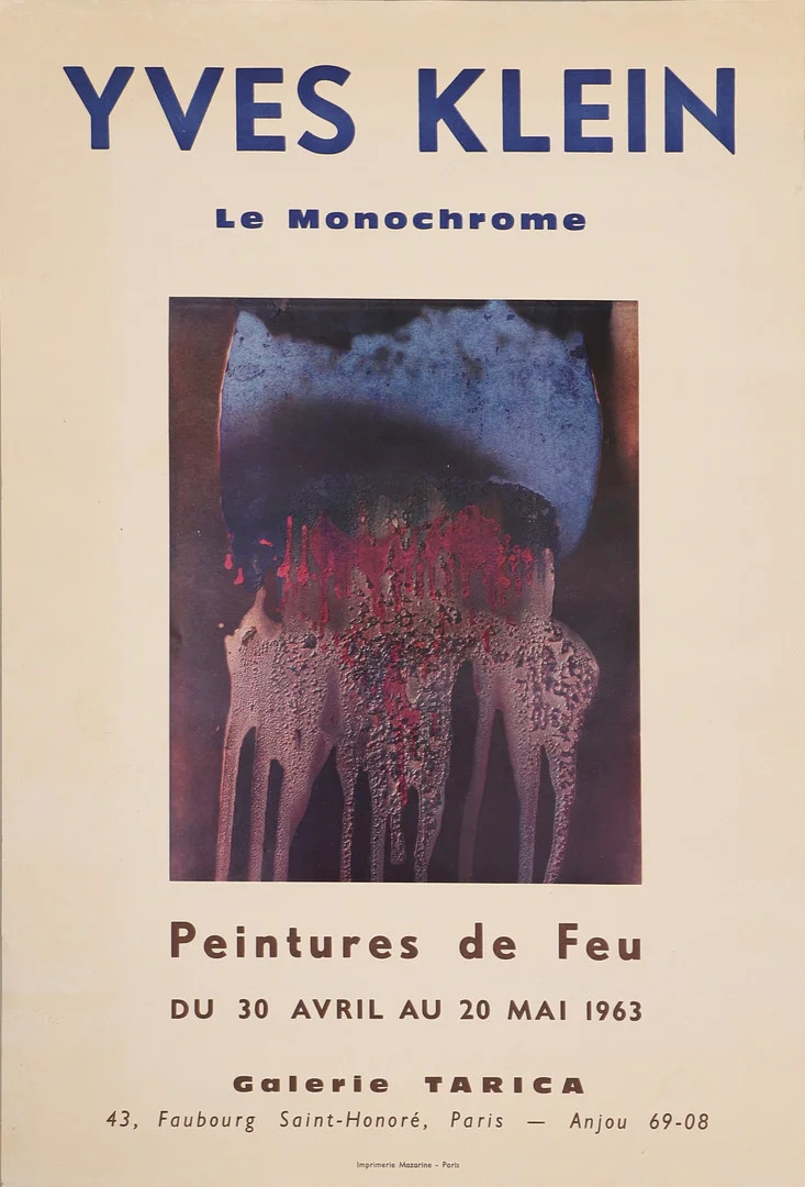 YVES KLEIN. Utställningsaffisch, "Le Monochrome", 1963. — Engravings & Prints — Crafoord Auktioner Malmö