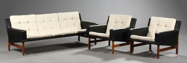Svend Ellekær. Sofa samt par lænestole, palisander (3)