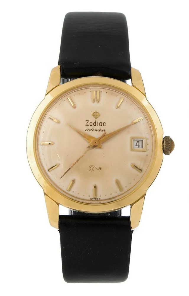 Zodiac: Calendar of gilt steel, ref. 770. Mechanical movement with manual winding and date indication, cal. 1093. 1960s.