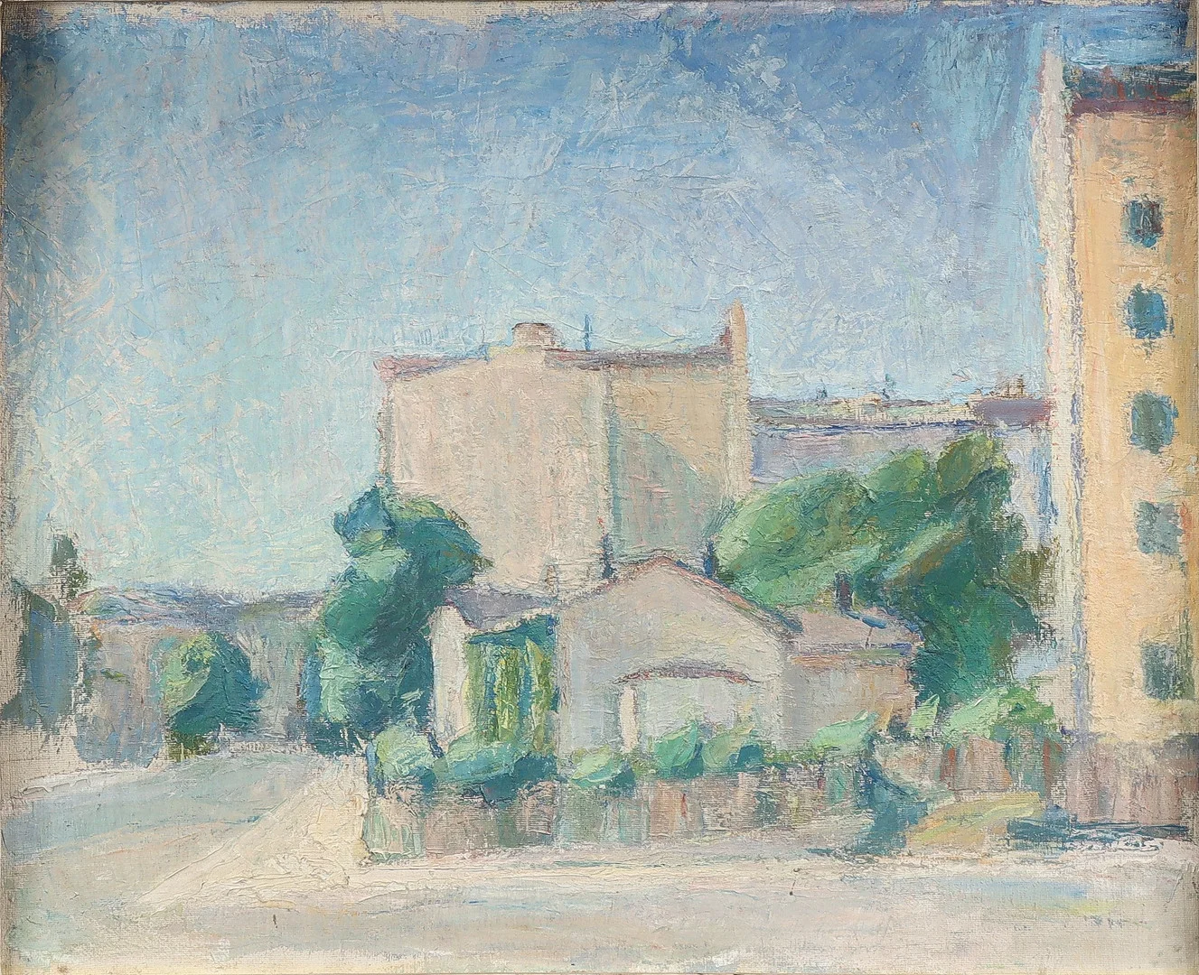 SIGRID SCHAUMAN. "Sommardag i Tölö" - Motiv från Helsingfors. — Paintings — Karlstad Hammarö Auktionsverk