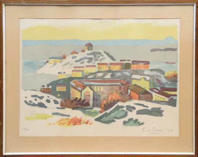 FOLKE PERSSON. LITO, signerad, 1958.