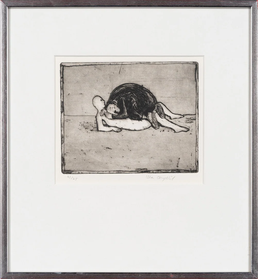 LENA CRONQVIST. Torrnålsgravyr, Figurkomposition, 21/25. — Engravings & Prints — Norrlands Auktionsverk