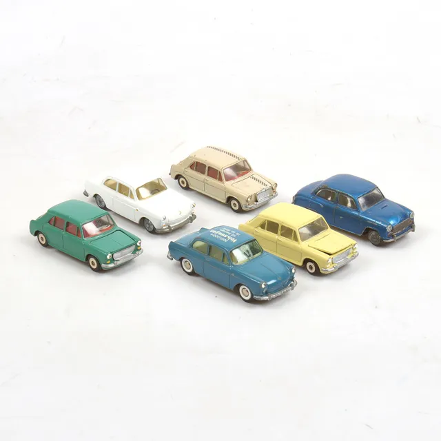 MODELLBILAR, plåt, 6 st, Tekno Toys, Danmark.