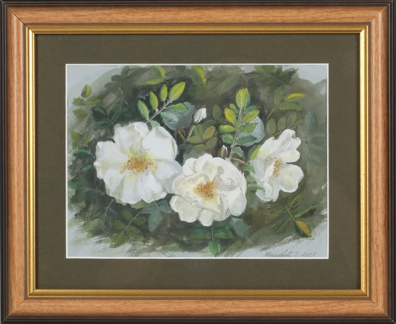 MARGARETA SJÖDIN. Blomster, gouache på papper, signerad och daterad 2008. — Paintings — Stadsauktion Sundsvall