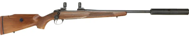 KULGEVÄR MED LJUDDÄMPARE, fabrikat Sako, modell 85 Hunter, kaliber .308W, tillv.nr 53675, se-nr SE2583396.