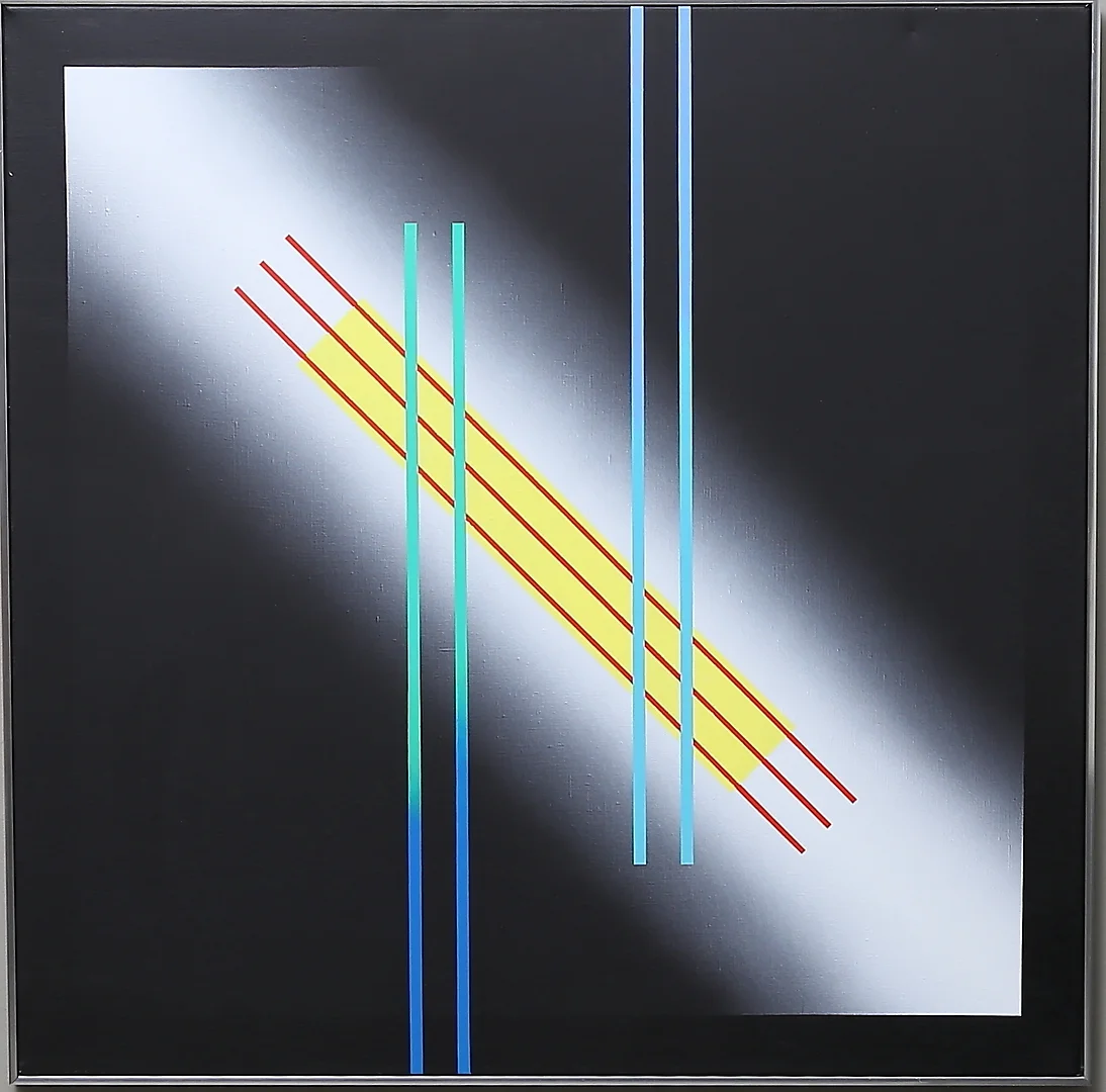LENNART KÄRRABO. "Mirage". Akryl på duk. Signerad och daterad 1990-91. — Paintings — Gomér & Andersson Linköping