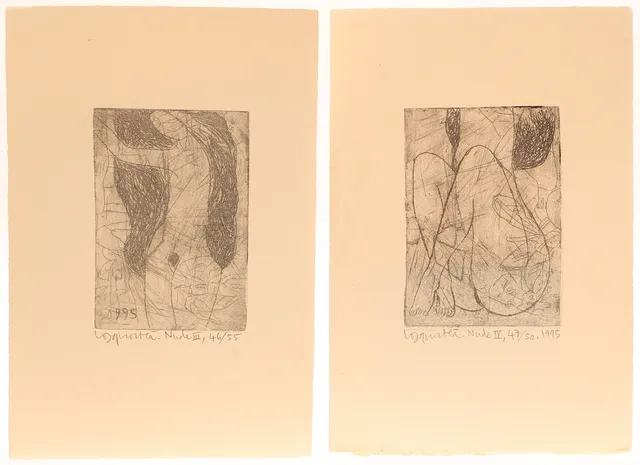 CONG QUOC HA. Etsningar, 2 stycken, "Nude 3-4", signerade, daterade 1995.