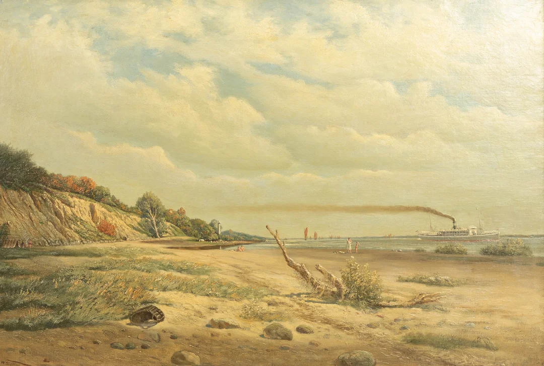 W. STELLING. Elbstrand bei Wittenbergen. — Paintings — Stockholms Auktionsverk Hamburg