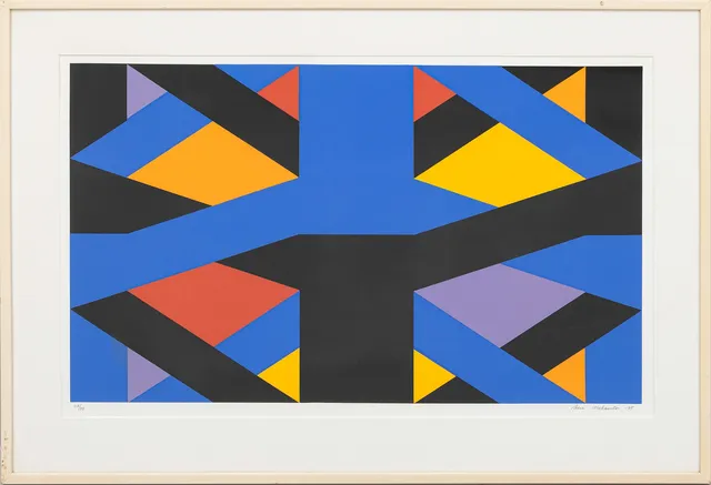 ANN MAKANDER (1954-). Abstrakt Komposition, färglitografi, signerad, numrerad och daterad, 47/50, -85.