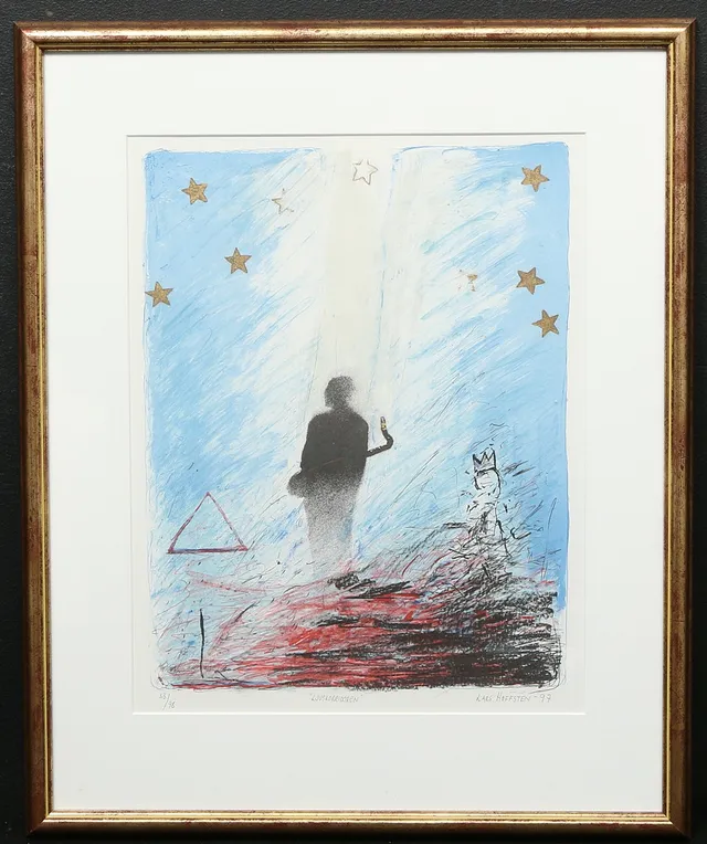 LARS HOFFSTEN. färglitografi, Ljuskorridoren'', signerad.